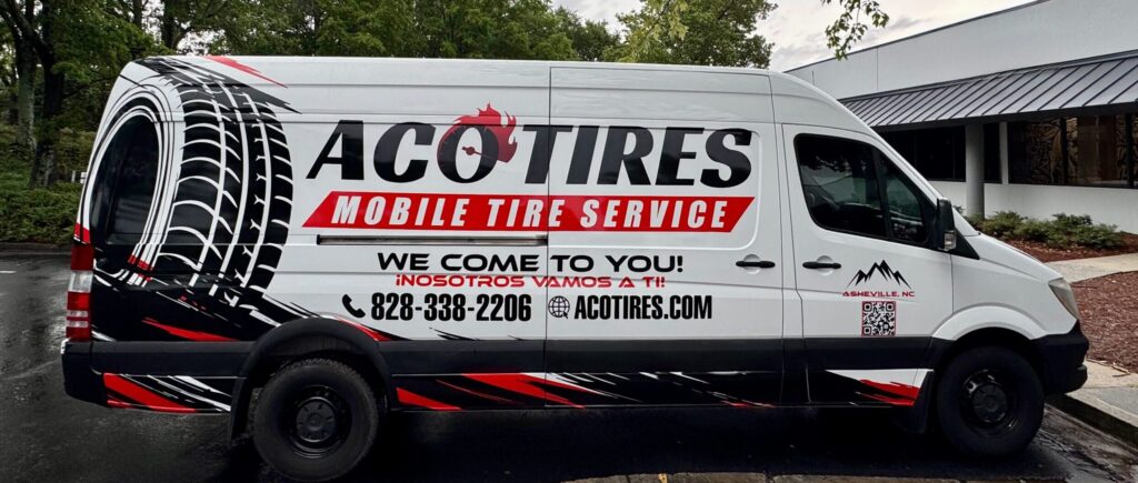 ACO Tires mobile tire service van in Asheville